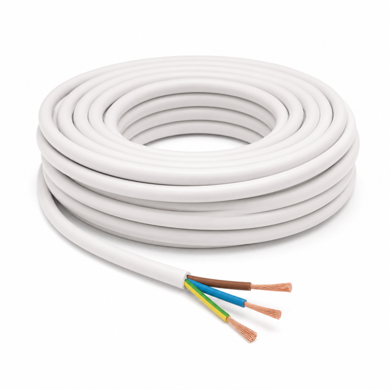 Când și cum folosești cablul electric 4x1.5 pentru conectarea sigură a unui sistem de aer condiționat? 2 Cablu electric CUPRU MYYM / H05VV-F, 3 x 1.5 – Rola 100m