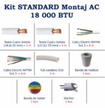 Kit STANDARD Montaj AC – 3 metri – 18.000 BTU