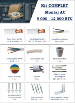 Kit COMPLET Montaj AC – 3 metri – 9.000 BTU – 12.000 BTU