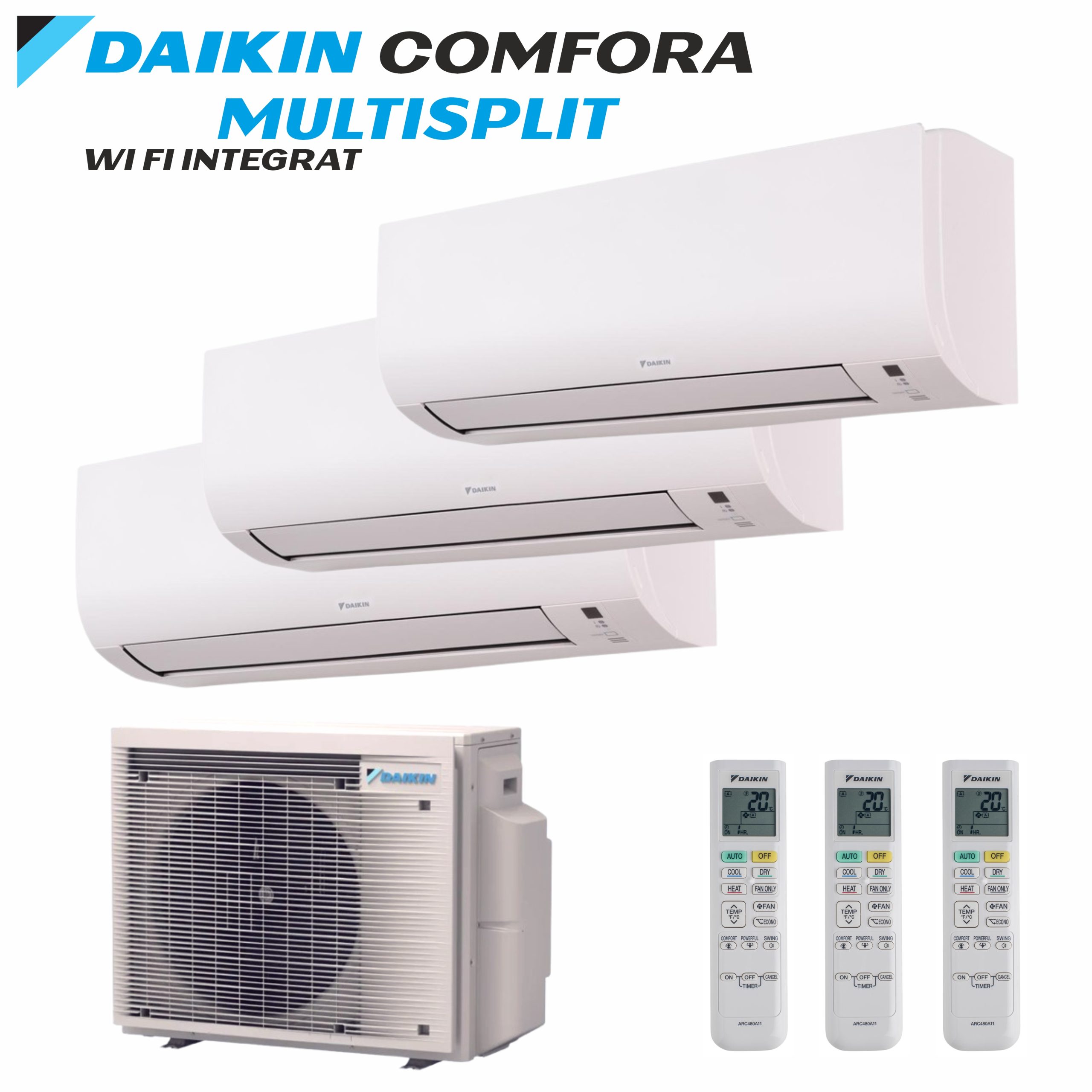 DAIKIN COMFORA 3 INT Aer Condiționat Multisplit DAIKIN COMFORA – 2 Unități Interne: 12 000 BTU + 12 000 BTU