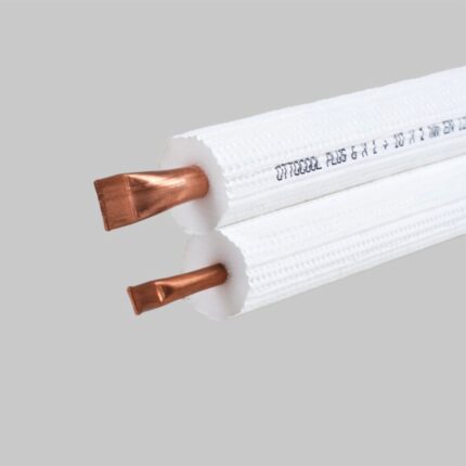Teava cupru izolata TWIN 1/4″ ( 6.35 mm ) + 3/8″ ( 9.52 mm ), Grosime perete 0.70 mm, izolație 6 mm – Rola 50m
